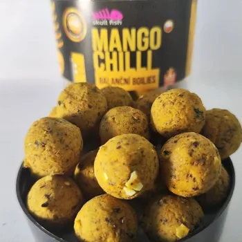 Boilies Skull fish neutrálně vyvážené boilies MANGO/CHILLI 200 g Velikost: 20 mm