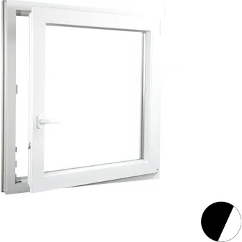 Okno ALUPLAST Plastové okno jednokřídlo dekor/bílé 60x60 Barva: Palisander/bílá, Otvírání: Pravé, Zasklení: Dvojsklo Ug= 1,1