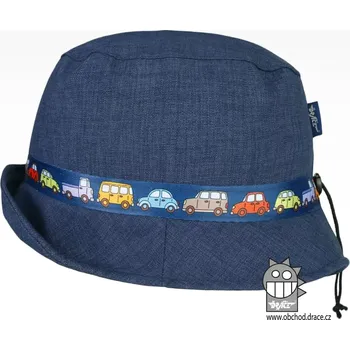 Pokrývka hlavy Dětský letní klobouk Dráče Panama - vzor 14 - jeans
