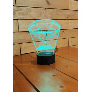 Lampička LED Lampička Diamant "Nekřič Miláčku" Dálkový Ovladač Jméno s Věnováním