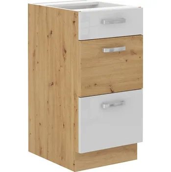 Kuchyňská skříňka Stolarz Lempert Dolní kuchyňská skříňka Artisan 40 D 3S BB PREMIUM BOX Zvolte barevné provedení: artisan / bílý lesk