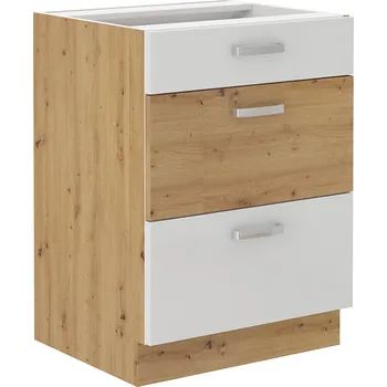 Kuchyňská skříňka Stolarz Lempert Dolní kuchyňská skříňka Artisan 60 D 3S BB PREMIUM BOX Zvolte barevné provedení: artisan / bílý lesk