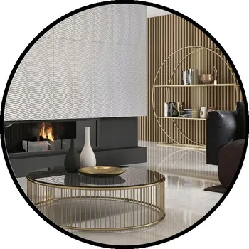 Zrcadlo Zrcadlo Arventa Style nástěnné kulaté, kovový rám, 700 x 700 mm