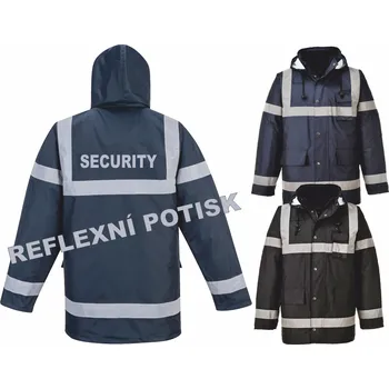 ON-DESIGN Bunda s reflexním potiskem SECURITY Velikost: L, Barva: černá