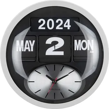 Nástěnné hodiny Karlsson Round Flip KA6030WH bílá 00X