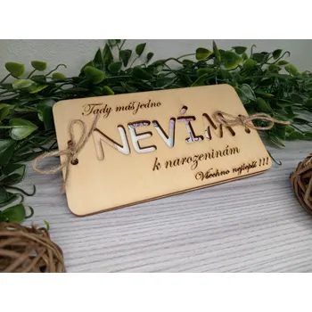 Obálka Dřevěné přání k narozeninám - obálka na peníze Nevím