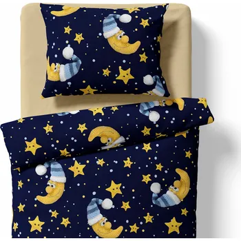 Povlečení Lamatex Dětské povlečení do postýlky – Noční nebe – tmavě modrá