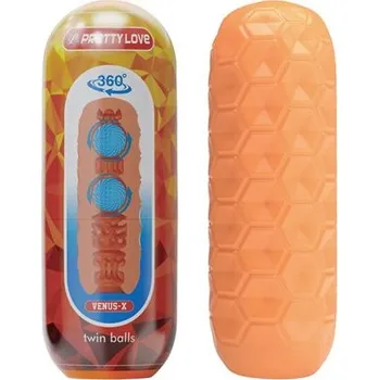 Masturbátor Pretty Love TWIN BALLS oranžový | Pretty Love