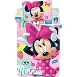 Růžové bavlněné dětské povlečení do postýlky 100x135 cm Minnie "Sweet" – Jerry Fabrics ID_1770258