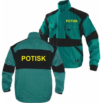 ON-DESIGN Montérková blůza s potiskem Velikost: 68, Barva: lahvově zelená