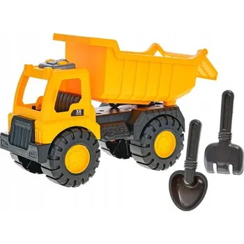 autíčko Náklaďák Mikrohandel 30 cm s lopatkou a hráběmi 15,5 cm pro děti od 5 měsíců