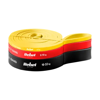 Latexová sada cvičebních pásů - Power Band PLs-1, 4-32 kg, 3 pásy, REBEL ACTIVE