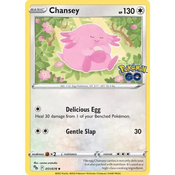 Karetní hra Chansey 051/078 - Pokémon GO Typ karty: Reverse Holo