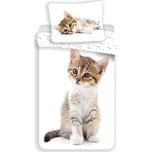 Bílé bavlněné dětské povlečení na jednolůžko 140x200 cm Kitten – Jerry Fabrics ID_1770268