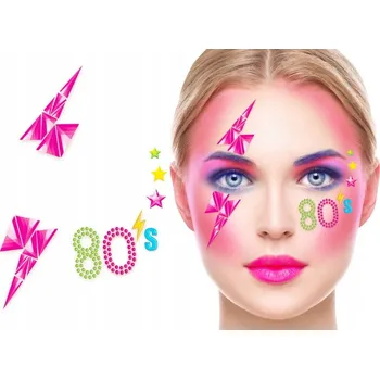 Karnevalový doplněk Samolepky Bižuterie Křišťály Ozdoba na Obličej Disco 80. Léta Karneval Ples