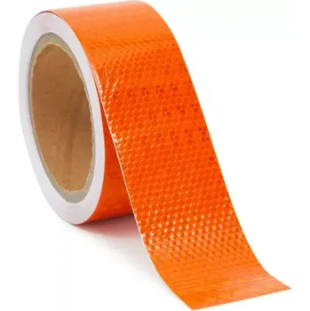 Izolační páska Reflexní samolepící páska 25m, tmavě oranžová (AKCE - Reflexní pásky, barva tmavě oranžová reflexní, 25m x 5cm)