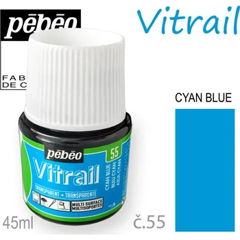 Speciální výtvarná barva Barva na sklo VITRAIL č.55 Cyan Blue objem 45ml