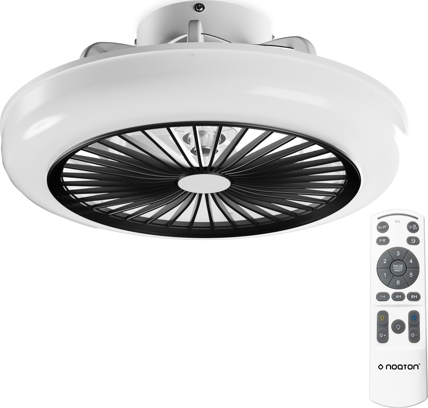 Noaton 11045B Polaris, černá, stropní ventilátor se světlem