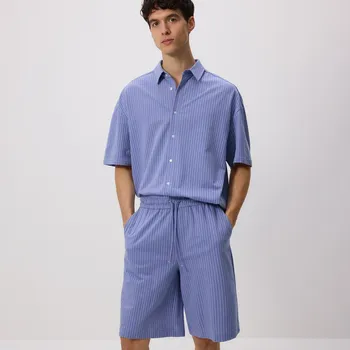 Pánské kalhoty Reserved - Pohodlné bavlněné šortky - modrá - 315EF-55X - 315EF-55X-XL