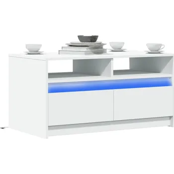 Konferenční stolek zahrada-XL Konferenční stolek s LED světly bílý kompozitní dřevo 851991