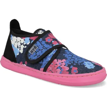 Dívčí tenisky Barefoot dětské plátěnky KTR - Adam květy růžové Velikost: 25