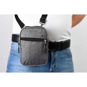 Ledvinka Pako Jeans ledvinka přes rameno Městská taška přes rameno, ledvinka na pásek pro mladé, šedá