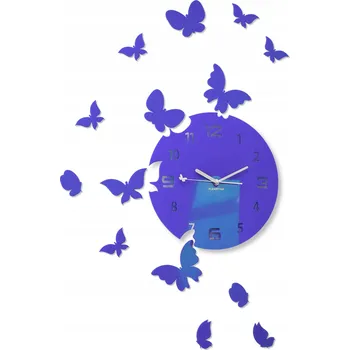 Hodiny Nástěnné hodiny motýli do obýváku granátové