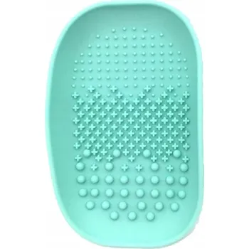 Kosmetický štětec Silikonová podložka na čištění štětců s držákem na ruku - velká [MÁTA]