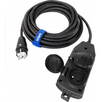 Napájecí kabel Prodlužovací Kabel kabel Hilark pro zahradu 10 m, 4 ks černý