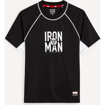 Pánské oblečení Celio Sportovní tričko Marvel - Iron Man 1140892 Černá M