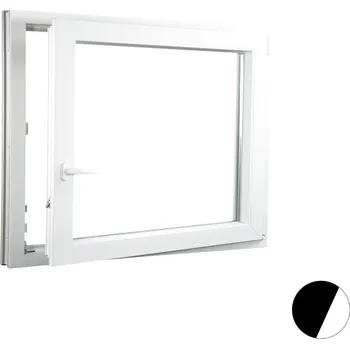 Okno ALUPLAST Plastové okno jednokřídlo dekor/bílé 80x60 Barva: Palisander/bílá, Otvírání: Pravé, Zasklení: Dvojsklo Ug= 1,1