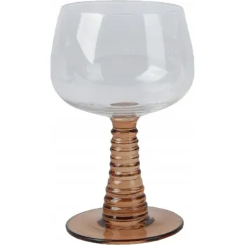 Vrták Skleněná sklenička s růžovou nohou 13,5 cm