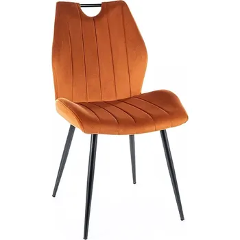 Jídelní židle Čalouněná jídelní židle Arco Velvet oranžová