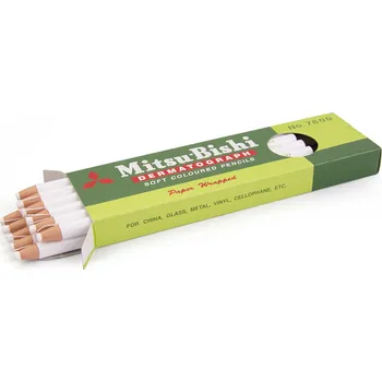Mitsubishi | Dermatograph 7600 Voskový popisovač | Bílý, 12 ks