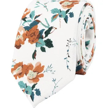 Kravata Bubibubi Bílá kravata Caramel Bloom