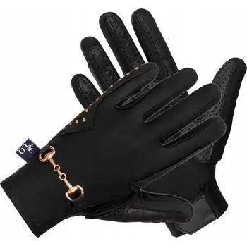 Jezdecké rukavice EQUESTRIAN QUEEN Trangan černé S