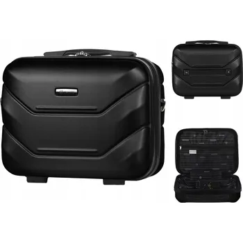 KUFŘÍK CESTOVNÍ KOSMETICKÁ TAŠKA ZAVAZADLA DIAMOND ČERNÝ Tvrdý BC 14" A227 ABS