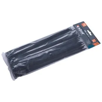 Stahovací páska Pásky stahovací na kabely černé, 250x4,8mm, 100ks, nylon PA66