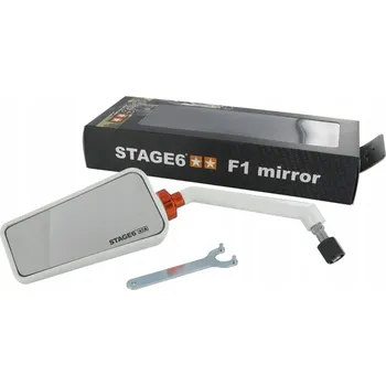 Zrcátko pro motocykl Zrcátko Stage6 F1 Style M8, levé, bílé