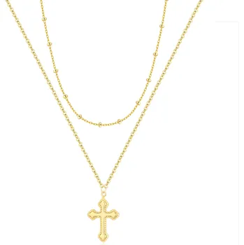 Řetízek Olivie Dva stříbrné náhrdelníky KŘÍŽEK GOLD 9338 Ag 925; ≤4,3 g.