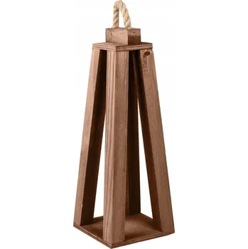 Obraz HNĚDÁ DŘEVĚNÁ LUCERNA LAMPION 14x14x37,5 cm