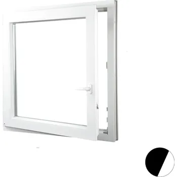 Okno ALUPLAST Plastové okno jednokřídlo dekor/bílé 55x55 Barva: Palisander/bílá, Otvírání: Levé, Zasklení: Dvojsklo Ug= 1,1