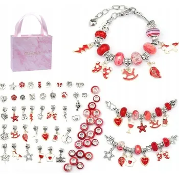 kreativní sada SADA NA VÝROBU NÁRAMKŮ A NÁHRDELNÍKŮ DÁREK PRO DĚTI K VÁNOCŮM