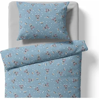 Povlečení Lamatex Dětské povlečení do postýlky – chrastítko Myšák – tmavě modrá