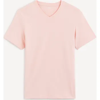 Pánské tričko Celio Bavlněné tričko Debasev 1145718 Růžová XXL