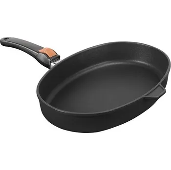 Pánev Titanová pánev na ryby 38x26/7 cm, ovál , indukční - SKK serie 7 odnímatelné držadlo