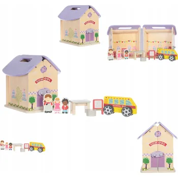 Dřevěná hračka Dřevěná Skládací Škola Sada na Hraní Vzdělávací Hračka pro Děti