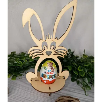Velikonoční dekorace Dřevěný stojánek na vajíčko Kinder