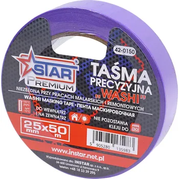 Precizní maskovací páska WASHI PREMIUM s blokerem, 25 mm x 50 m STAR 42-0150