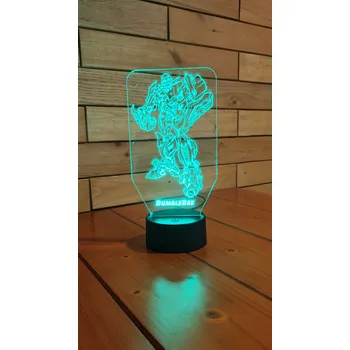 Stojací lampa LED Lampa Transformers Bumblebee Dálkový Ovladač Jméno a Věnování